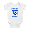 thumbnail image 1 of Future Soccer Player Iceland Soccer Fan Cute Baby Rompers Bodysuit (White, 6-12 Months), 1 of 5