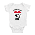 thumbnail image 1 of Future Soccer Player Iraq Soccer Fan Cute Baby Romper (White, 6-12 Months), 1 of 5