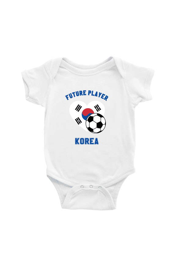 Future Soccer Player Korea Soccer Fan Baby Rompers Newborn Clothes Outfits (White, 18-24 Months)