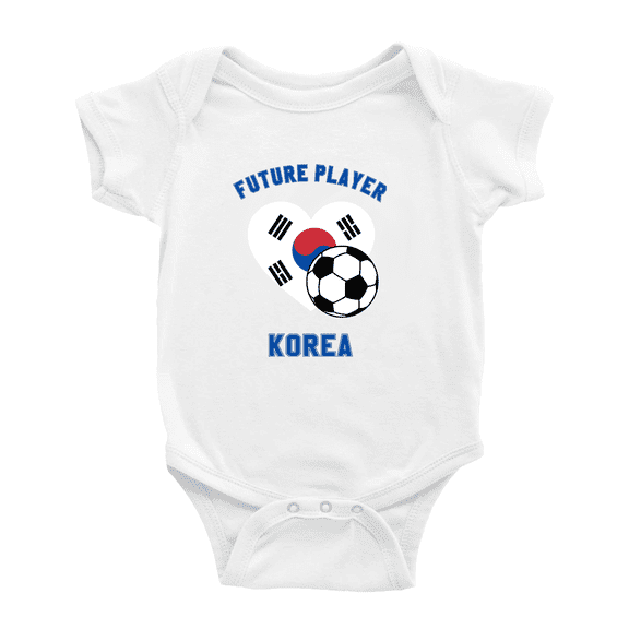 Future Soccer Player Korea Soccer Fan Baby Rompers Newborn Clothes Outfits (White, 3-6 Months)