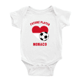 thumbnail image 1 of Future Soccer Player Monaco Soccer Fan Cute Baby Rompers Newborn Clothes Outfits (White, 0-3 Months), 1 of 5