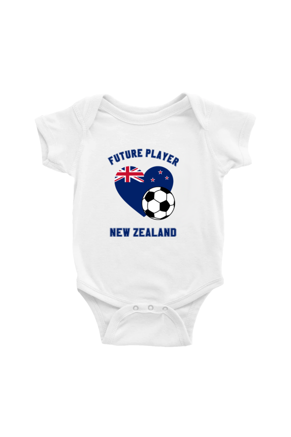 Future Soccer Player New Zealand Soccer Fan Cute Baby Rompers Newborn Clothes Outfits (White, 18-24 Months)