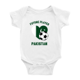 thumbnail image 1 of Future Soccer Player Pakistan Soccer Fan Cute Baby Romper (White, 12-18 Months), 1 of 5