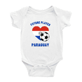 thumbnail image 1 of Future Soccer Player Paraguay Soccer Fan Baby Rompers Bodysuit (White, 6-12 Months), 1 of 5