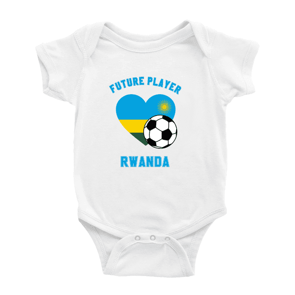 Future Soccer Player Rwanda Soccer Fan Baby Rompers (White, 0-3 Months)
