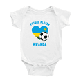 thumbnail image 1 of Future Soccer Player Rwanda Soccer Fan Baby Rompers (White, 12-18 Months), 1 of 5
