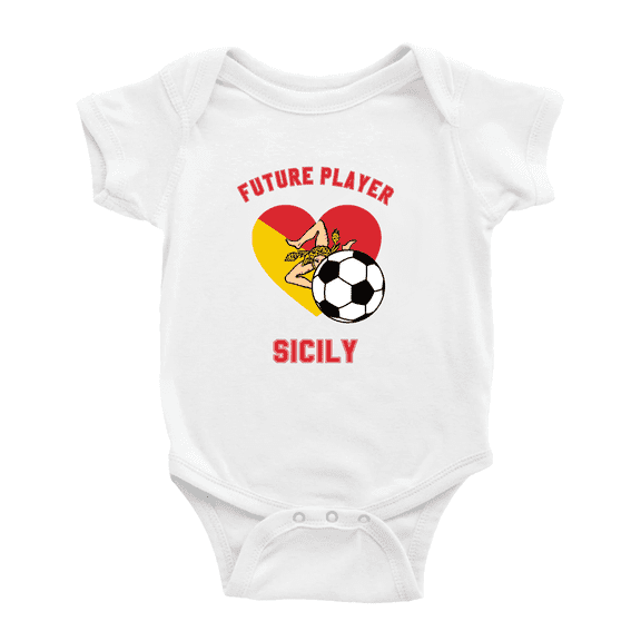 Future Soccer Player Sicily Soccer Fan Cute Baby Jumpsuits Newborn Clothes (White, 3-6 Months)