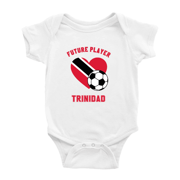 Future Soccer Player Trinidad Soccer Fan Cute Baby Rompers Bodysuit (White, 18-24 Months)