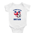 thumbnail image 1 of Future Soccer Player United Kingdom Soccer Fan Cute Baby Clothes (White, 3-6 Months), 1 of 5