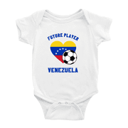 Future Soccer Player Venezuela Soccer Fan Cute Baby Rompers Newborn Clothes Outfits White, 18-24 Months