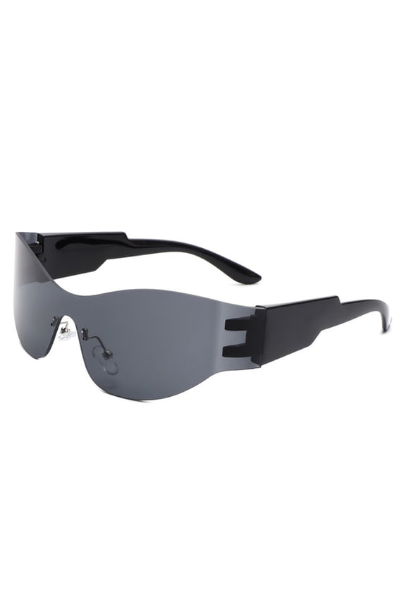Future-Style Sunglasses, Black Frame with Dark Gray Lenses