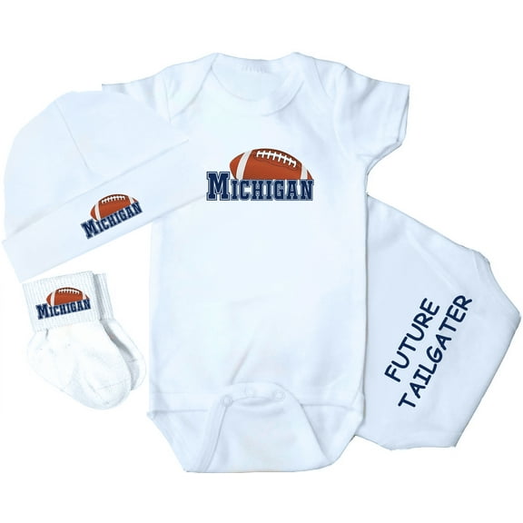 Future Tailgater 3-Piece Baby Bodysuit Set for Michigan Fans