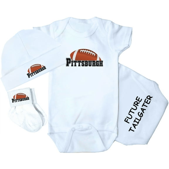 Future Tailgater 3-Piece Baby Bodysuit Set for Pittsburgh Fans