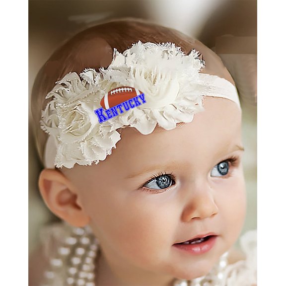 Future Tailgater Baby (0-6 months) Shabby Flower Hair Bow Headband for Kentucky Fans