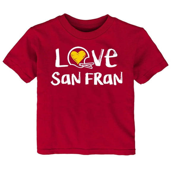 Future Tailgater Chalk Art Love Infant Toddler Youth T-Shirt for San Francisco Fans