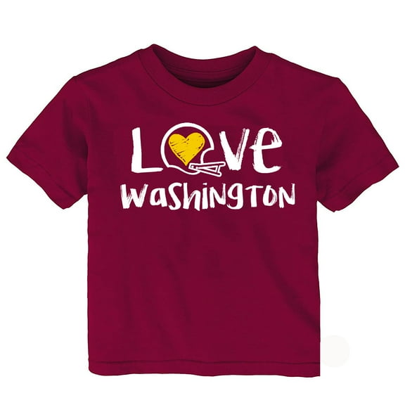 Future Tailgater Chalk Art Love Infant Toddler Youth T-Shirt for Washington Fans-Burgundy