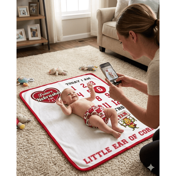 Future Tailgater Baby Milestone Photo Prop for Nebraska Fans