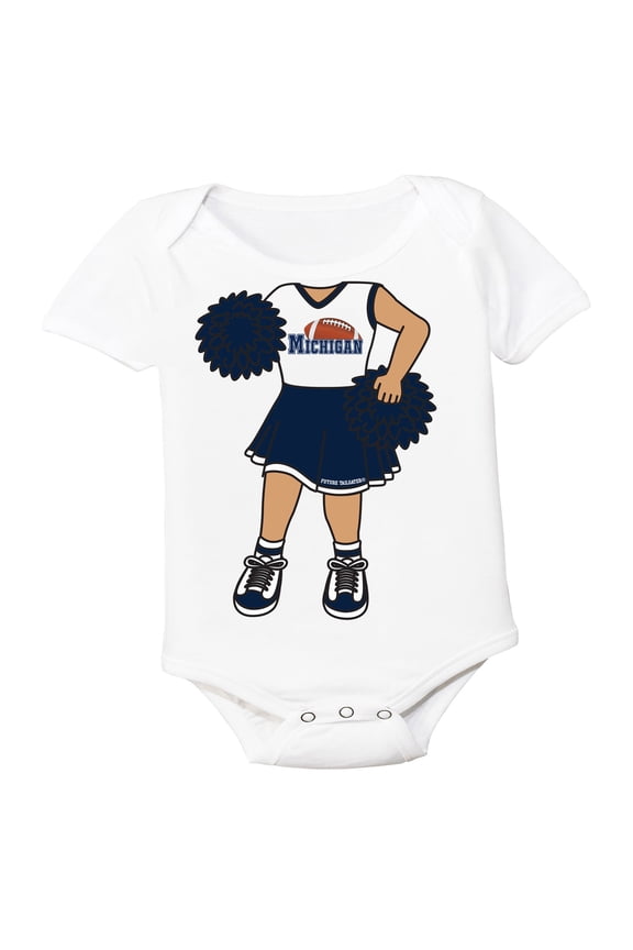 Heads Up! Cheerleader Baby Bodysuit for Michigan Fans