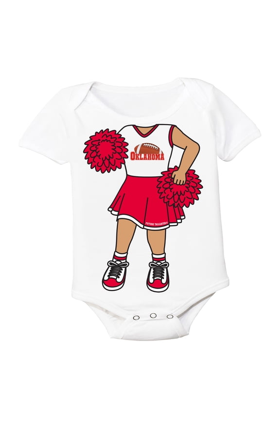 Heads Up! Cheerleader Baby Bodysuit for Oklahoma Fans