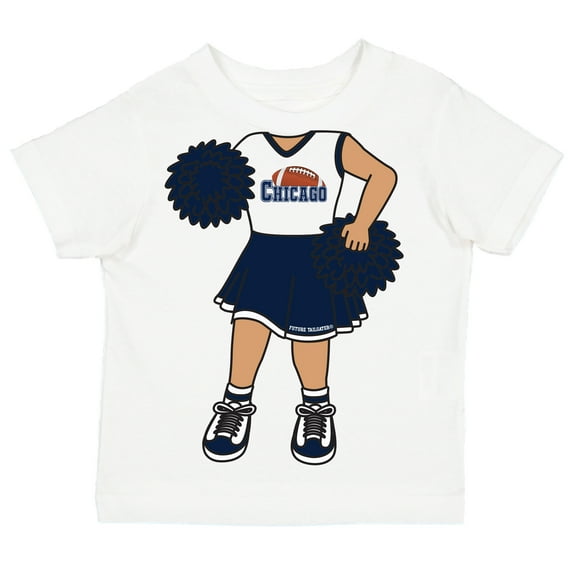Future Tailgater Heads Up! Cheerleader Infant Toddler Youth T-Shirt for Chicago Fans