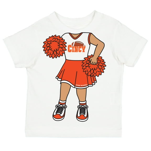 Future Tailgater Heads Up! Cheerleader Infant Toddler Youth T-Shirt for Cincinnati Fans