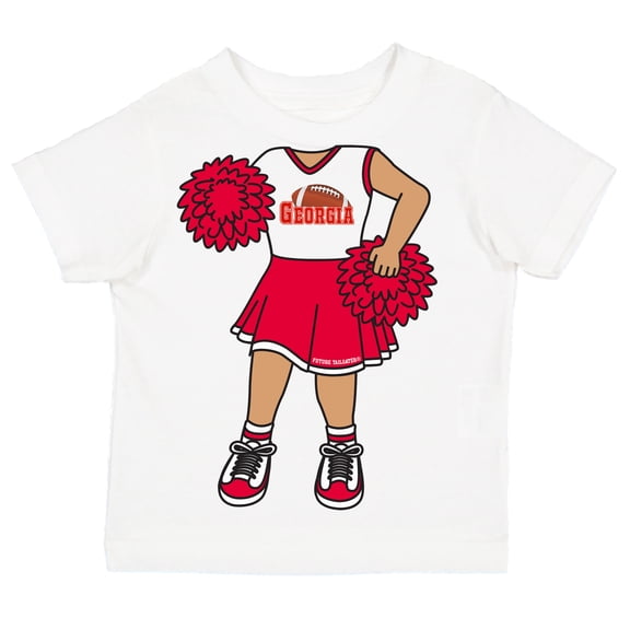 Future Tailgater Heads Up! Cheerleader Infant Toddler Youth T-Shirt for Georgia Fans