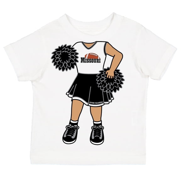 Future Tailgater Heads Up! Cheerleader Infant Toddler Youth T-Shirt for Missouri Fans