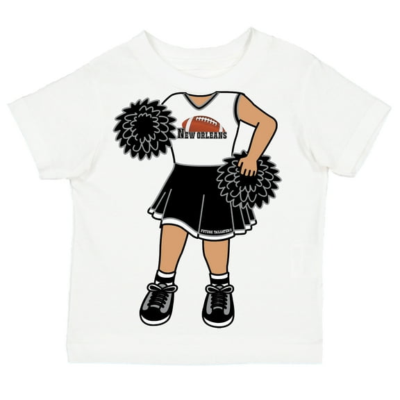 Future Tailgater Heads Up! Cheerleader Infant Toddler Youth T-Shirt for New Orleans Fans
