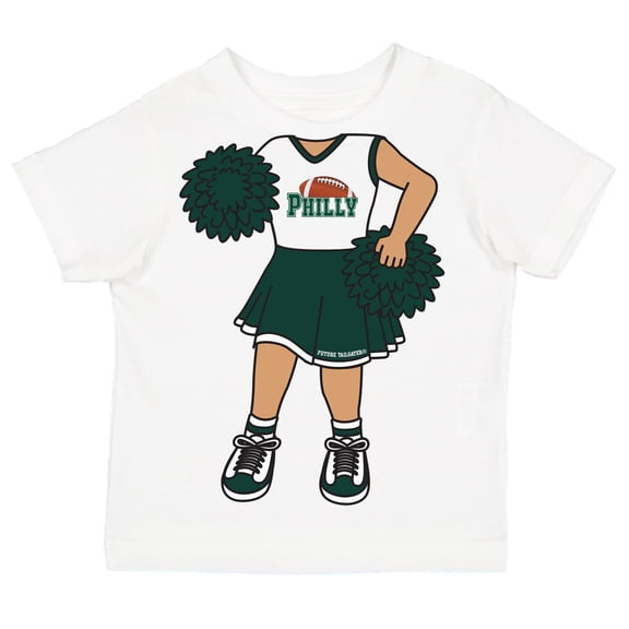 Future Tailgater Heads Up! Cheerleader Infant Toddler Youth T-Shirt for Philadelphia Fans - Green