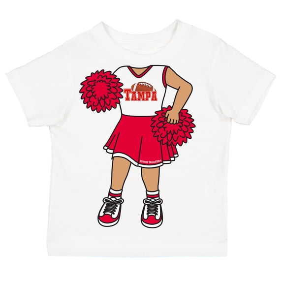 Future Tailgater Heads Up! Cheerleader Infant Toddler Youth T-Shirt for Tampa Bay Fans