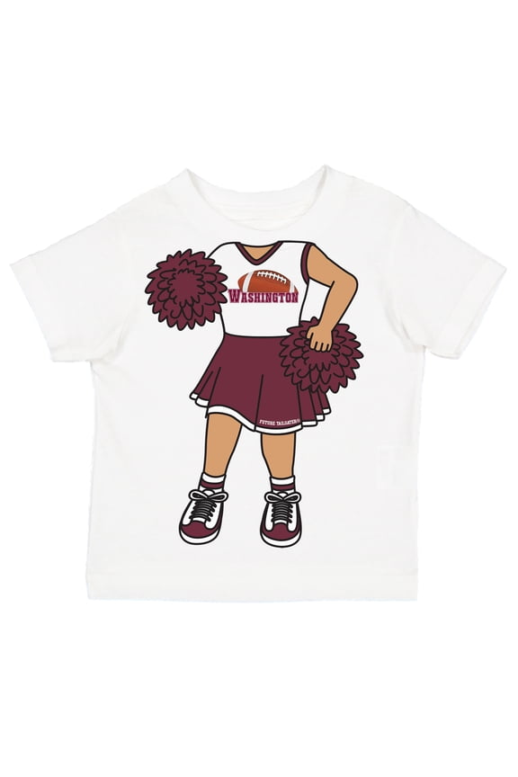 Heads Up! Cheerleader Infant Toddler Youth T-Shirt for Washington Fans-Burgundy
