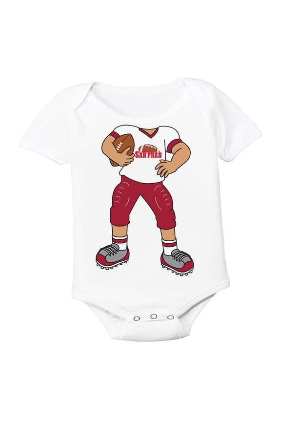 Heads Up! Football Player Baby Bodysuit for San Francisco Fans