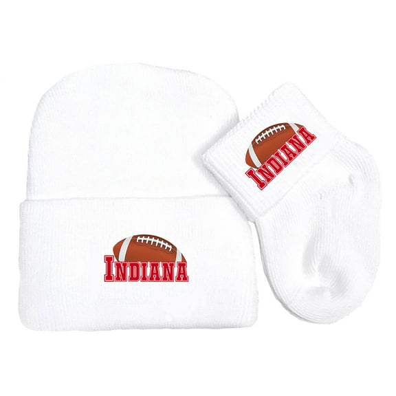 Future Tailgater Newborn Baby Knit Cap and Socks Set for Indiana Fans