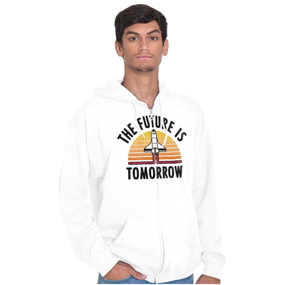 Future Tomorrow Space Sci-Fy Geeky Zip Up Hoodie Men's Women's Brisco Brands S