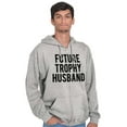 thumbnail image 1 of Future Trophy Husband Engagement Men's Big & Tall Graphic Zip Up Hoodie Brisco Brands 5X, 1 of 5