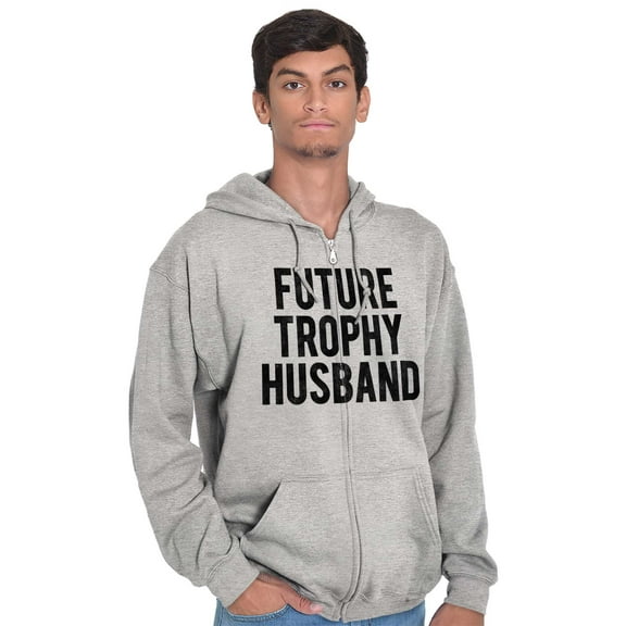 Future Trophy Husband Engagement Men's Big & Tall Graphic Zip Up Hoodie Brisco Brands 4X