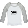 thumbnail image 1 of Future Voter Funny T shirt For Baby, Newborn Babies T-shirts, Infant Tops, 0-24M Kids Graphic Tees Clothing (Long Gray Raglan T-shirt, 12-18 Months), 1 of 4