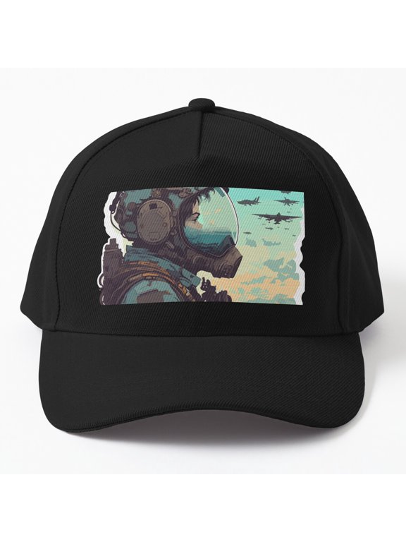 Future War Baseball Cap, Sci-Fi Conflict Graphic Design, Classic Everyday Hat