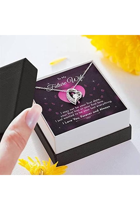 To My Future Wife - I May Not Be Your First Date - Future Mrs. Necklace - Engagement Gift for Future Wife - Valentines Day Love Gift for her, Girlfriend - Gift for Wife - Infinity Necklaces