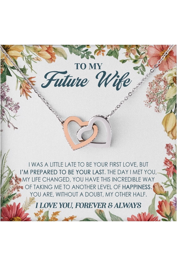 To My Future Wife Necklace – Romantic Heart Pendant Jewelry Gift from Fiancé for Bride-to-Be, Engagement, Wedding Day, Anniversary, or Christmas – Elegant Keepsake Present for Women