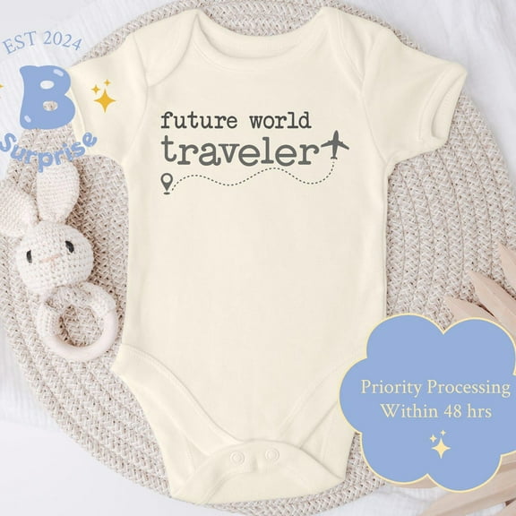 Future World Traveler Onesie, Baby Travel Bodysuit, Adventure Wear, Cute Baby Outfit For Little Explorer Cute Baby Onesie, BABY BODYSUIT LAT 4424