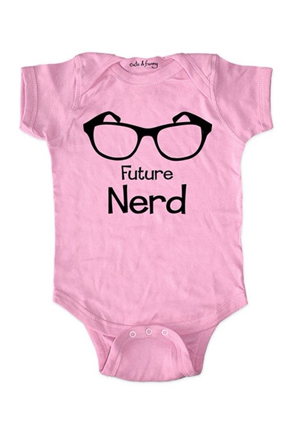 Future nerd with glasses - wallsparks cute & funny Brand - baby one piece bodysuit - Great baby shower gift!