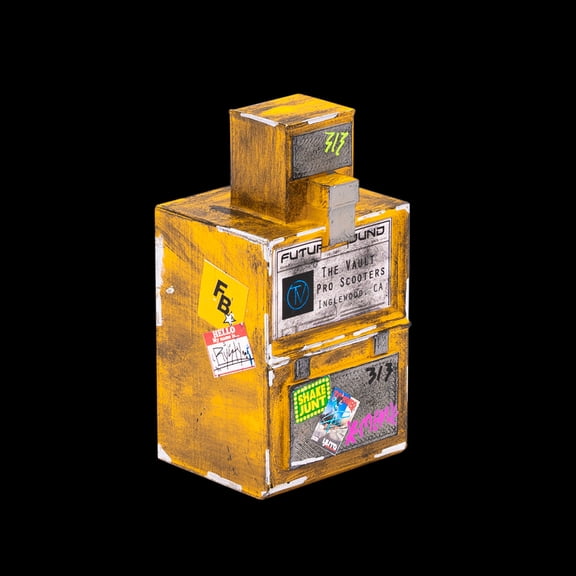 FutureBoundPrints Fingerboard Ramp - Thrashed Newsbox Yellow