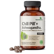 Futurebiotics Chill Pill + Ashwagandha, Rhodiola, St. John s Wort, L-Theanine 2000 MG per Serving Stress & Mood Support - Non-GMO, 120 Vegetarian Tablets