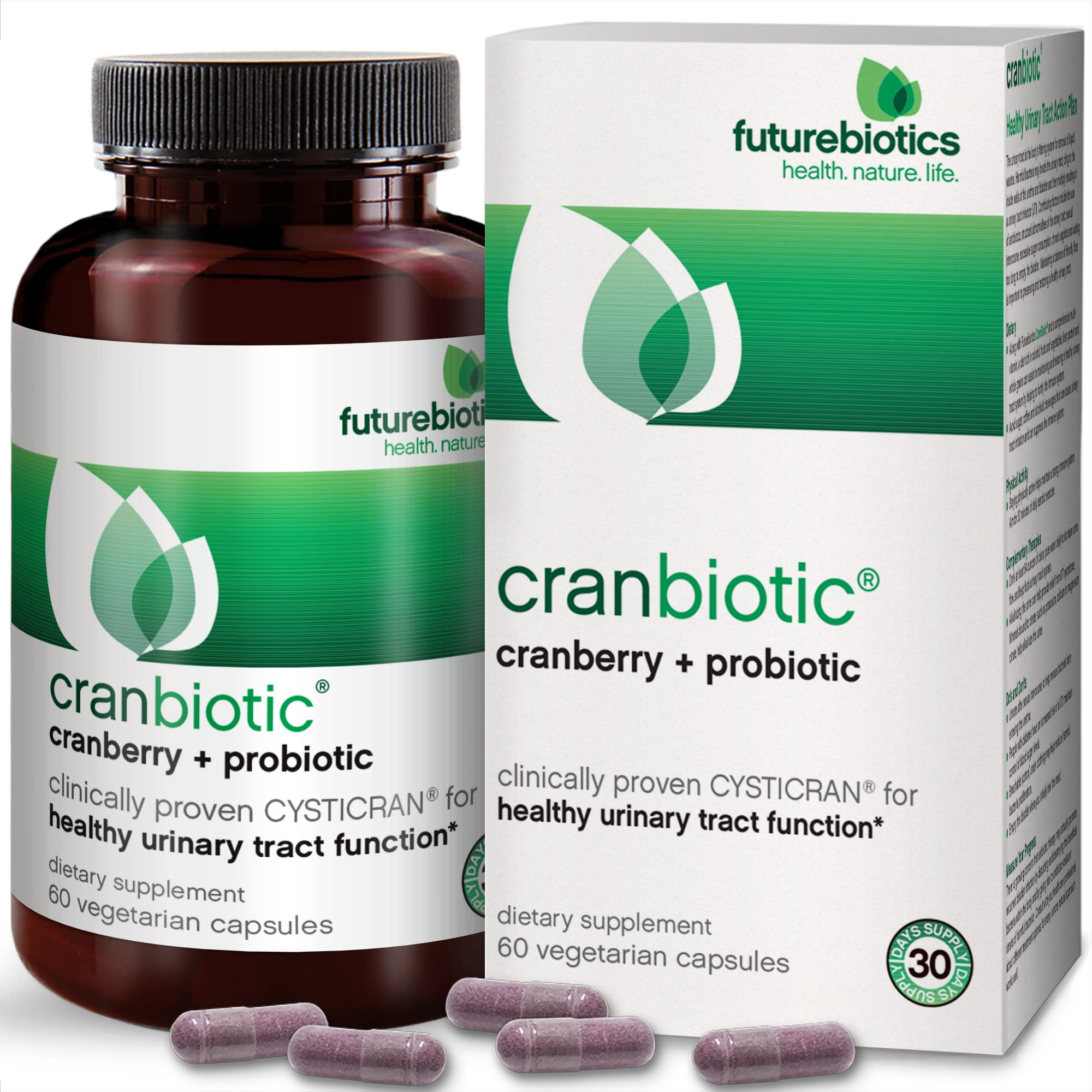 Futurebiotics CranBiotic Sugar-Free Cranberry + Probiotic, 60 Vegetarian Capsules
