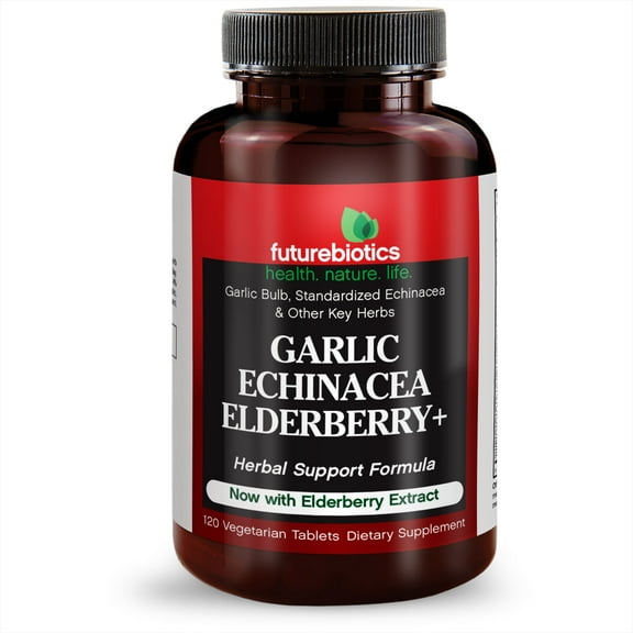 Futurebiotics Garlic Echinacea Elderberry+ Immune Support, 120 Tablets