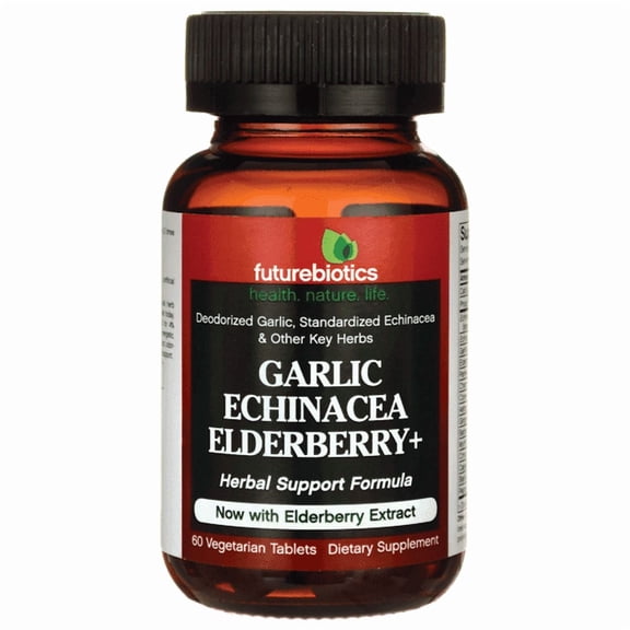Futurebiotics Garlic Echinacea Elderberry  Immune Support, 60 Tablets