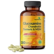 Futurebiotics Glucosamine Chondroitin Turmeric & MSM Advanced Joint Formula, Supports Healthy Joints & Mobility - Non-GMO, 180 Capsules
