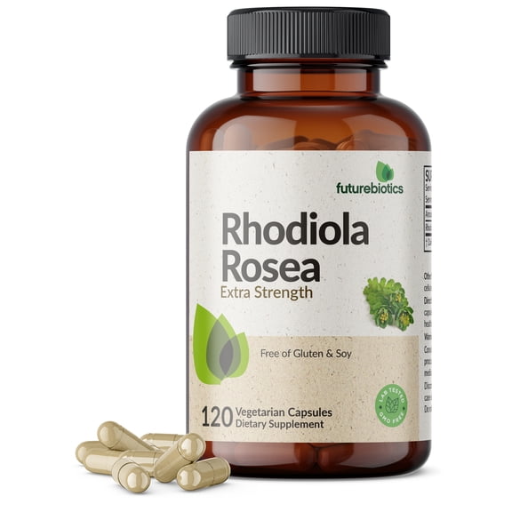 Futurebiotics Rhodiola Rosea Extra Strength Adaptogenic Herb Supports Brain Health, Energy, Stress & Mood - Non-GMO, 120 Vegetarian Capsules