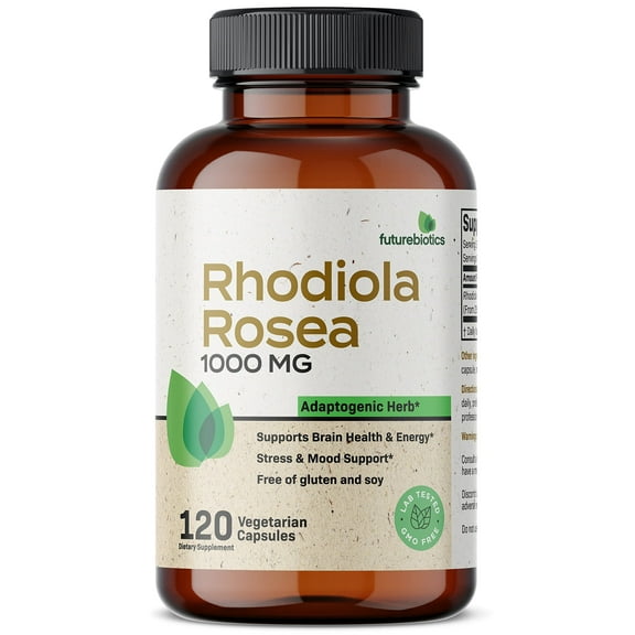 Futurebiotics Rhodiola Rosea Extra Strength Adaptogenic Herb Supports Brain Health, Energy, Stress & Mood - Non-GMO, 300 Vegetarian Capsules